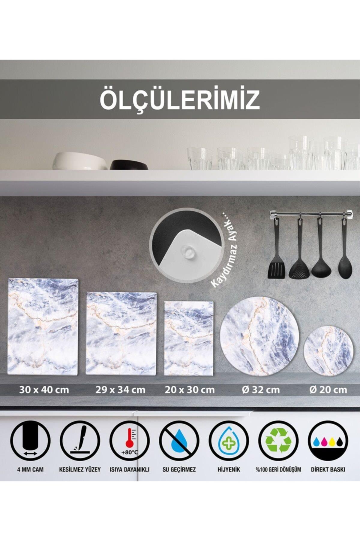 30x40 cm Cam Kesme Tahtası Kara Ayna - Resim 3