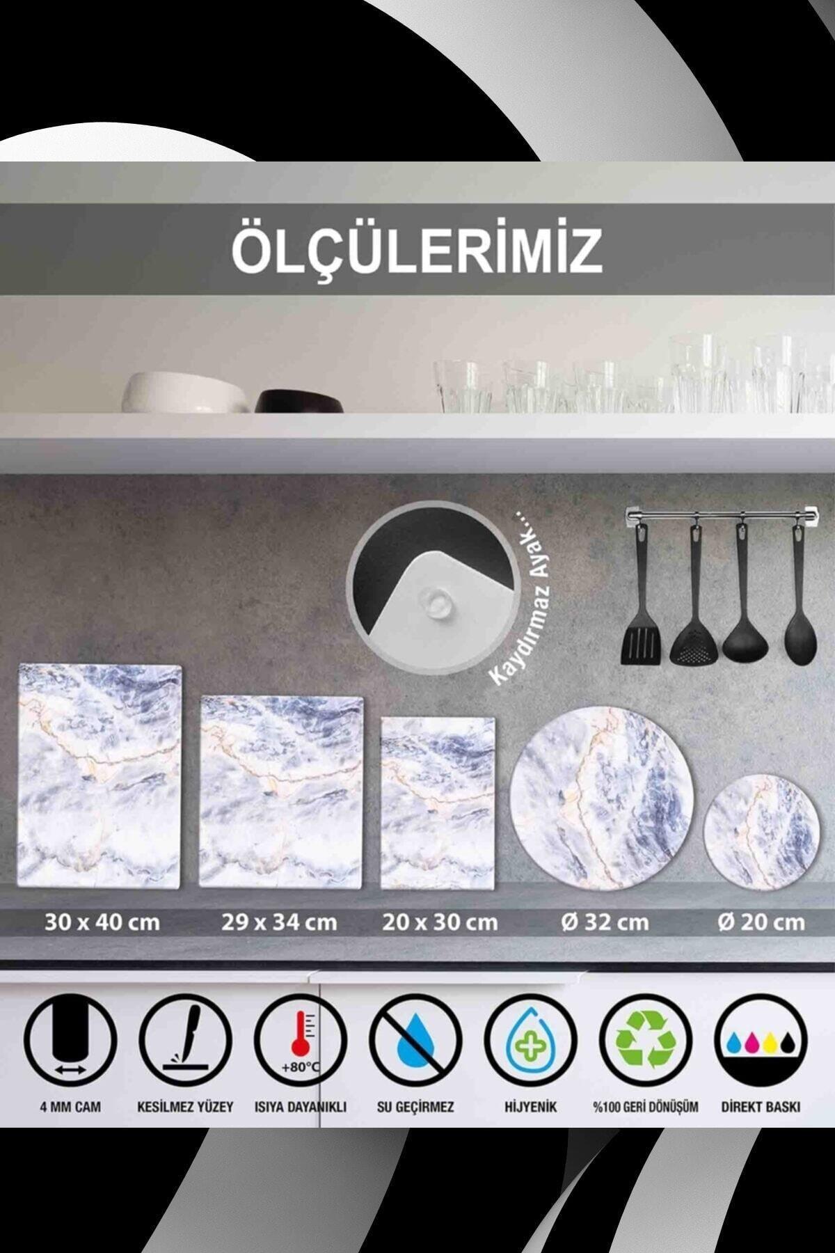 30x40 cm Cam Kesme Tahtası My Kitchen Siyah Şapka - Resim 2