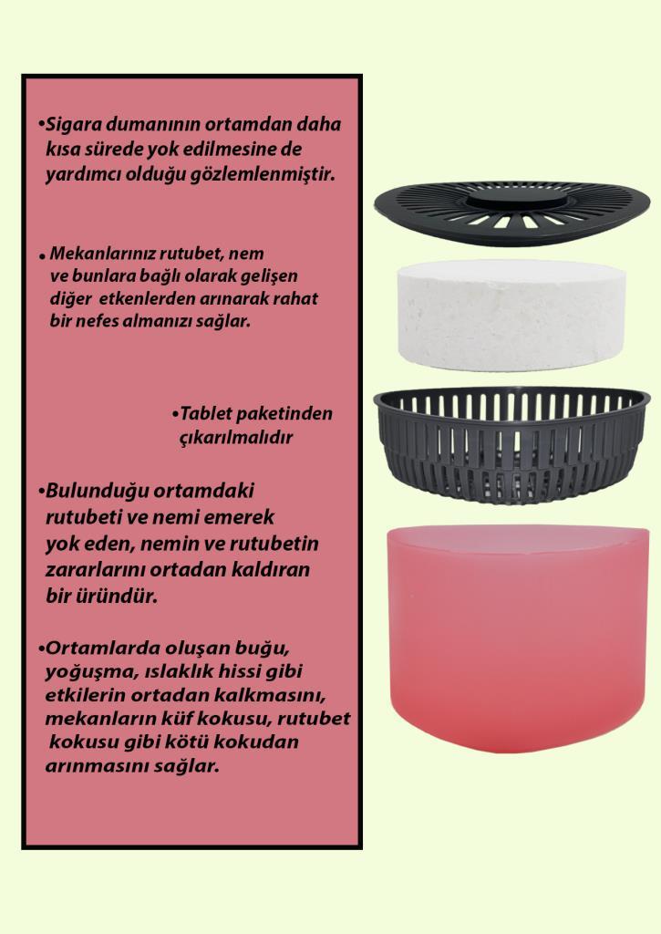 2 Adet 500GR - KIRMIZI MEYVELER - Nem Alıcılı Ve Rutubet Giderici Aparat Üçgen (TABLET DAHİL) - Resim 2