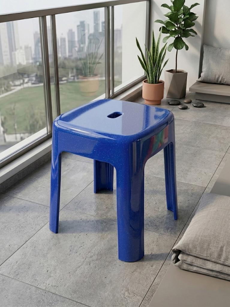 Mavi, Plastik Alaska Model Sağlam Tabure 36x36x46cm - Resim 2