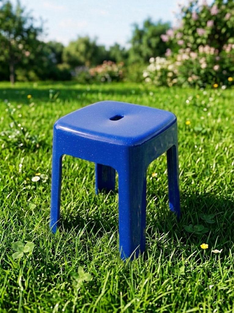 Mavi, Plastik Alaska Model Sağlam Tabure 36x36x46cm - Resim 3
