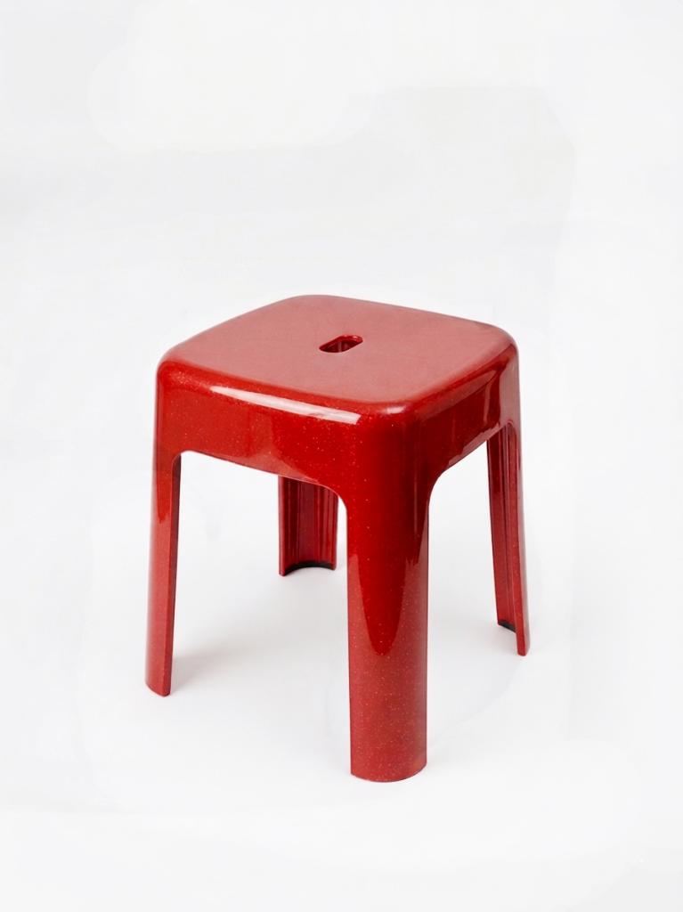 Kırmızı, Plastik Alaska Model Sağlam Tabure 36x36x46cm - Resim 4