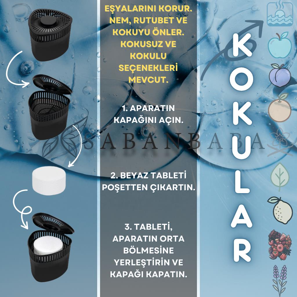 Siyah Vanilya Üçgen Nem Alıcı Aparat Rutubet ve Koku Giderici 500 GR - Resim 1