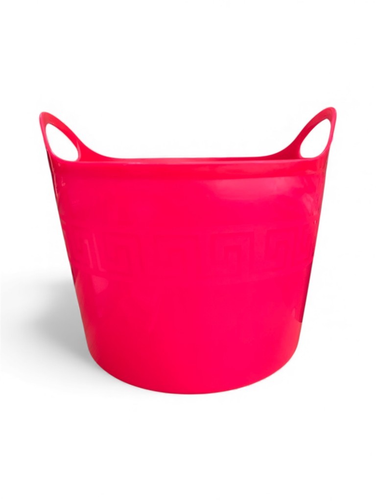 Sepeti  Pembe, Esnek Plastik Kova – 20 Litre, Temizli Kovası, Esneyebilen Oyuncak ve Çamaşır Sepeti - Resim 2