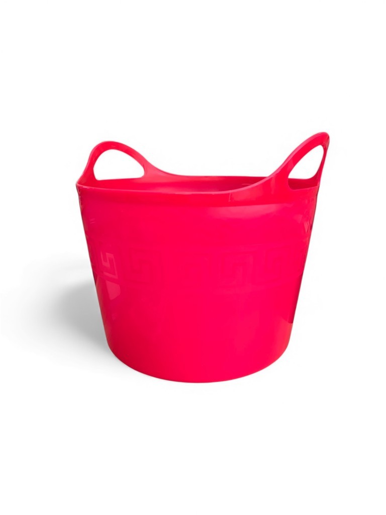 Sepeti  Pembe, Esnek Plastik Kova – 20 Litre, Temizli Kovası, Esneyebilen Oyuncak ve Çamaşır Sepeti - Resim 3