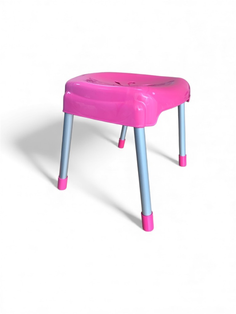 Pembe, Çocuk Sandalyesi Metal Ayaklı Tabure - Resim 1