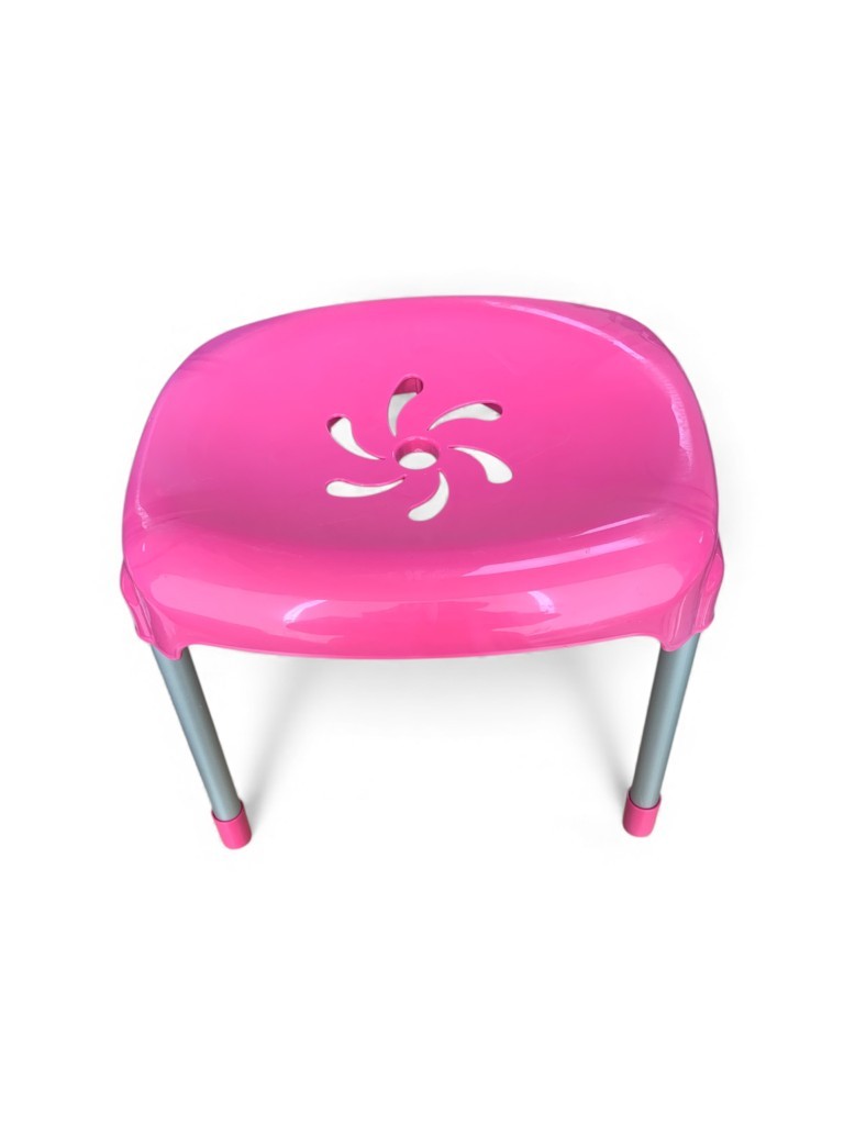 Pembe, Çocuk Sandalyesi Metal Ayaklı Tabure - Resim 2