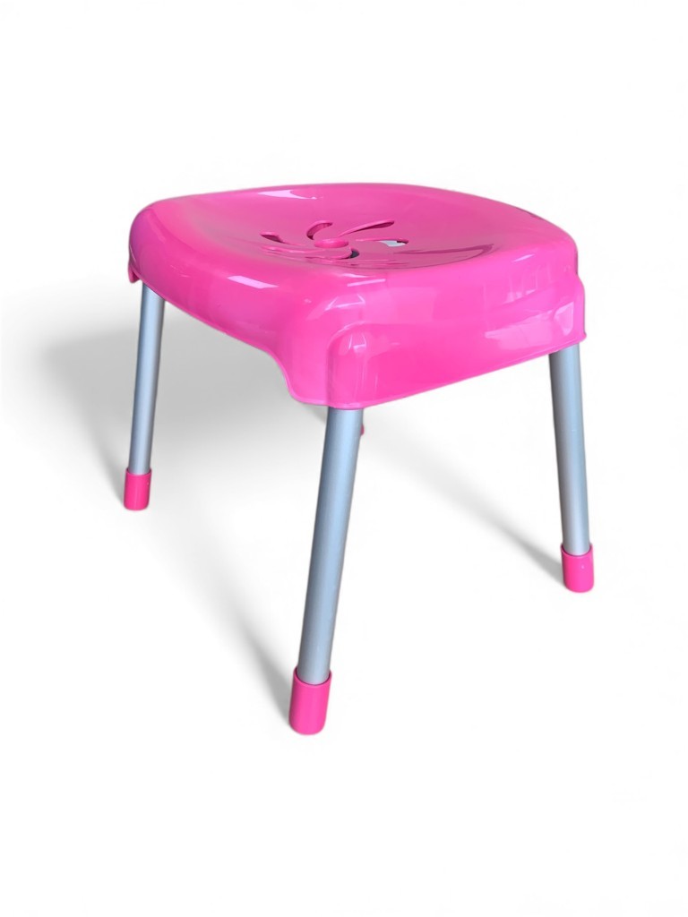 Pembe, Çocuk Sandalyesi Metal Ayaklı Tabure - Resim 3