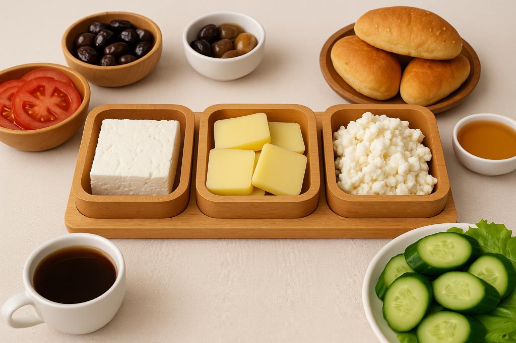 Doğal Ahşap Çerezlik ve Kahvaltılık – Tepsili 3 Kaseli Sunum Tabağı T11