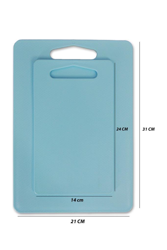 Kesme Tahtası Plastik 2'li Mavi - Resim 4