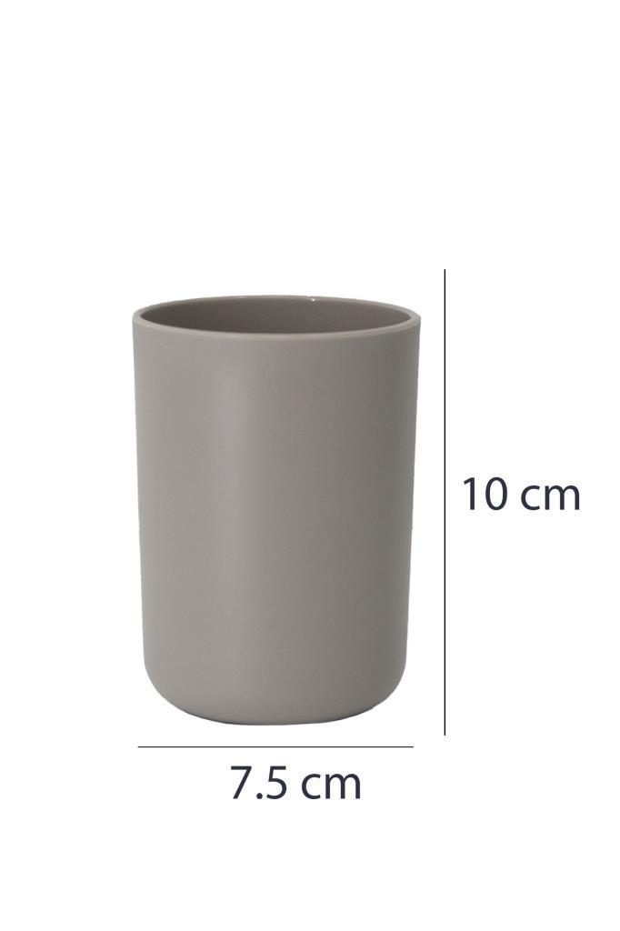 Bej, Plastik Diş Fırçalık – 7,5×10 cm, Macunluk, Banyo Düzenleyici - Brasil Model - Resim 2