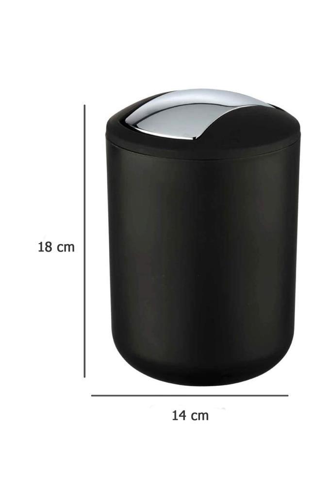 2'li Siyah, Çöp Kovası 6,4 Litre ve 2 Litre - Brasil Model - Resim 1