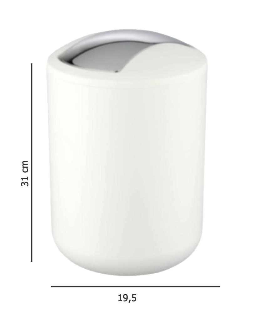 2'li Beyaz, Çöp Kovası 6,4 Litre ve 2 Litre - Brasil Model - Resim 1