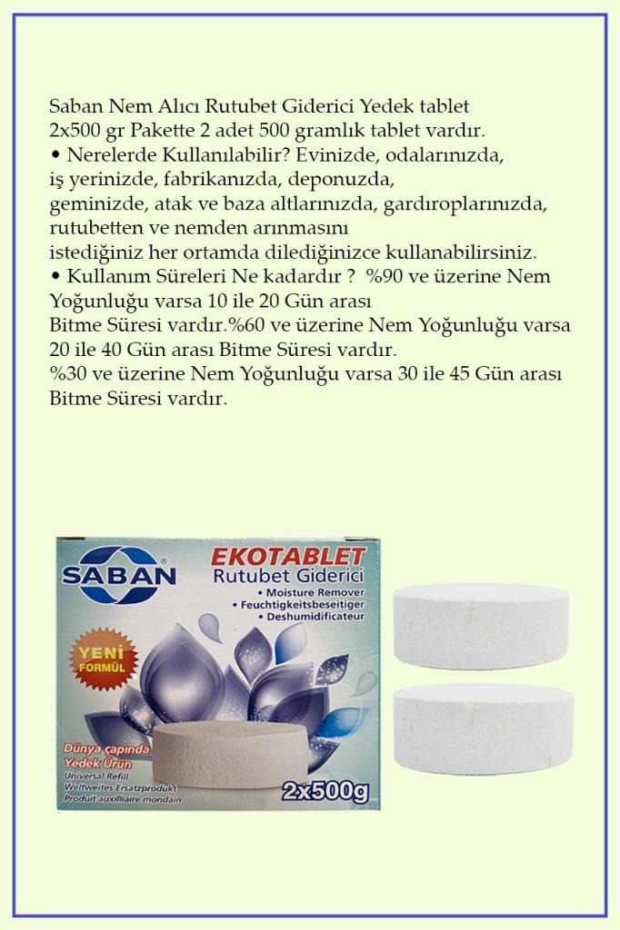 2x500 Gram - Kırmızı Meyve Kokulu, Nem Alıcı Rutubet Ve Küf Önleyici Yedek Tablet - Resim 2